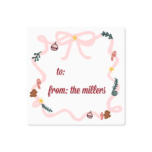 The brightly colored Holiday Bow Label is decorated with festive designs to best showcase the holiday spirit. Perfect for labels and gift tags to add to your holiday gifts!