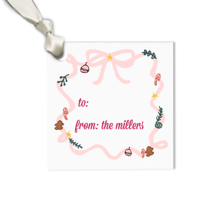 The brightly colored Holiday Bow Label is decorated with festive designs to best showcase the holiday spirit. Perfect for labels and gift tags to add to your holiday gifts!