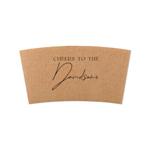 The Boho Terracotta Cheers Coffee Sleeve makes a stylish accessory to your event or business. The stylish script makes for a modern design applicable for almost any engagement. 