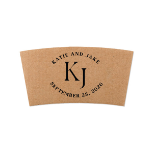 Showcase your good tastes with the Nuptial Arch Initials Coffee Sleeve. The sleek and simple designs is a timeless classic for any number of private events or business functions. Highly customizable to suite your particular needs and match your unique sensibilities. 