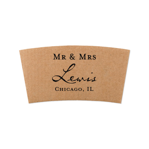 Discover the matrimony of style and function with the Modern Script Mr & Mrs Coffee Sleeve. The beautiful script showcases your unique taste, perfect for nearly any event.