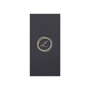 Enhance your table setting with the Modern Scribble Initial Napkin. Showcasing a whimsical scribble circle around your chosen initial, it infuses contemporary elegance and personalized style into every meal, making each dining experience uniquely chic.