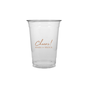 Raise a toast with the Cheers to the Couple Name Cup, where festivity meets elegance. A large, fanciful "Cheers!" in an exuberant script sets the stage for celebration, while the couple's names in bold capitals underscore the personal touch. This frosted cup's simple yet impactful design perfectly encapsulates the spirit of a joyous toast to love and unity.