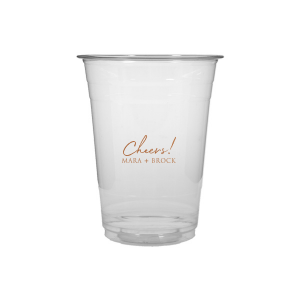 Raise a toast with the Cheers to the Couple Name Cup, where festivity meets elegance. A large, fanciful "Cheers!" in an exuberant script sets the stage for celebration, while the couple's names in bold capitals underscore the personal touch. This frosted cup's simple yet impactful design perfectly encapsulates the spirit of a joyous toast to love and unity.