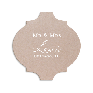 The ever-popular White Round Coaster with Shiny 18 Kt Gold Foil can be personalized to match your party's exact theme and tempo.