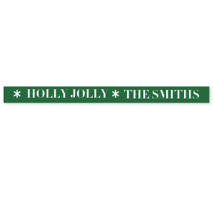 Wrap up your holiday memories with the festive Holly Jolly Ribbon. Featuring customizable text, the elegant ribbon is a holiday favorite sure to add a special touch to your loved one's gifts.