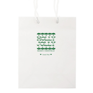Bring home good cheers with the Holly Jolly Bag. The classic design comes in a variety of style to best fit your holiday event or function. Perfect for dinner leftovers or gift bags!
