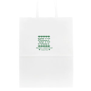Bring home good cheers with the Holly Jolly Bag. The classic design comes in a variety of style to best fit your holiday event or function. Perfect for dinner leftovers or gift bags!