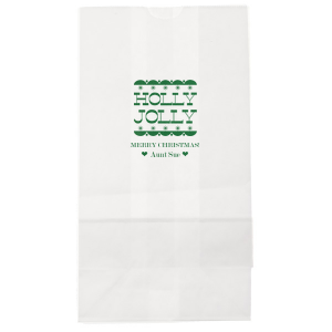 Bring home good cheers with the Holly Jolly Bag. The classic design comes in a variety of style to best fit your holiday event or function. Perfect for dinner leftovers or gift bags!