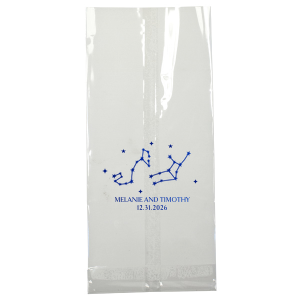See the stars align with the Written in the Stars Bag. Featuring astrological signs that can be customized, these party bags a prefect to send your guests home with some treats.  Use for wedding favors, birthday sweets, or any other kind of zodiac themed parties.