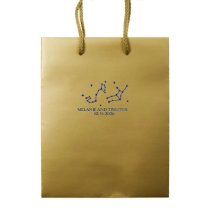See the stars align with the Written in the Stars Bag. Featuring astrological signs that can be customized, these party bags a prefect to send your guests home with some treats.  Use for wedding favors, birthday sweets, or any other kind of zodiac themed parties.