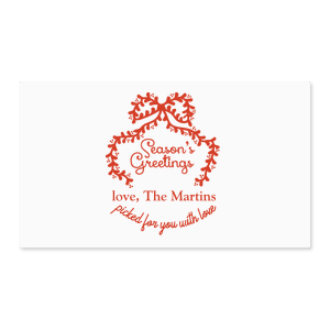 Extend the warmest of welcomes this year with our Season's Greetings Label. The sleek and classic design comes in a variety of colors and shapes to best match your holiday vision. Perfect as gifts tags for presents under the tree or goodie bags for holiday parties.