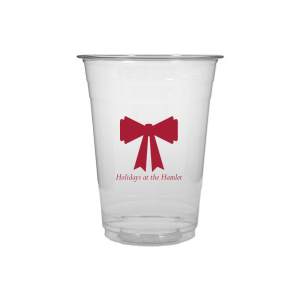 Stock up with supplies needed for seasonal spirits with the Holiday Bow Cup. Available in a wide variety of styles to best suite your function, the classic design is paired with customizable text. Your party is sure to be the highlight of the year!
