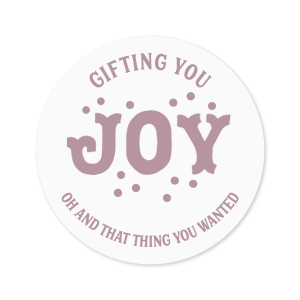 The Gifting You Joy Label is perfect for adding a personal touch to thoughtful gifts for your friends and family this holiday season. Available is a variety of colors, customize your own text to send a heartfelt message to loved ones.