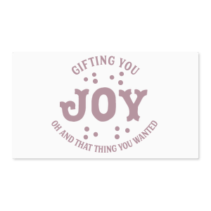 The Gifting You Joy Label is perfect for adding a personal touch to thoughtful gifts for your friends and family this holiday season. Available is a variety of colors, customize your own text to send a heartfelt message to loved ones.