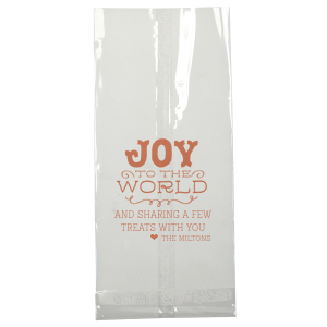 Send friends and family home with holiday goodies this year with the Joy To The World Bag. Fully customizable with a wide selection of colors and inks, add you personal touch to the holidays with our easy to use customizer! 