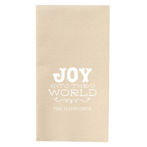 Deck out your holiday party this year with the Joy To The World Napkin. The stylish and functional napkins are perfect for holidays events such as office parties or familial gatherings. Customize your design further to add your personal touches!