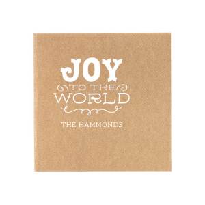 Deck out your holiday party this year with the Joy To The World Napkin. The stylish and functional napkins are perfect for holidays events such as office parties or familial gatherings. Customize your design further to add your personal touches!