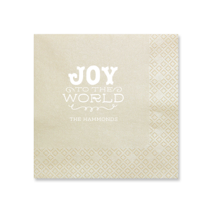Deck out your holiday party this year with the Joy To The World Napkin. The stylish and functional napkins are perfect for holidays events such as office parties or familial gatherings. Customize your design further to add your personal touches!
