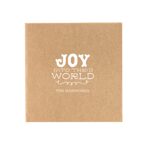Deck out your holiday party this year with the Joy To The World Napkin. The stylish and functional napkins are perfect for holidays events such as office parties or familial gatherings. Customize your design further to add your personal touches!