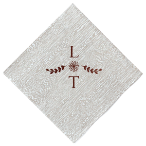 Add a burst of sunshine to your party with the Sunflower Flourish Initials Napkin. A radiant sunflower blooms at the heart of a swirling heart-leaf flourish, while your chosen initials dance elegantly above and below. It's a nod to nature's artistry with a personal twist! 