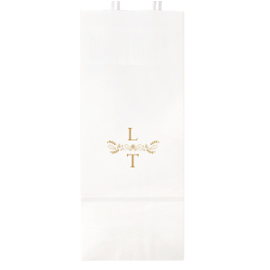Our custom White Party Bag with Satin 18 Kt. Gold Foil has a Sunflower Bouquet graphic and is good for use in Wedding, Anniversary and Home themed parties and couldn't be more perfect. It's time to show off your impeccable taste.