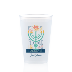 Let good spirits flow over with the Love And Light Hanukkah Cups. Perfect for the holiday parties and festive function, the stylish cup features an elegant holiday design alongside customized text to best suit your needs.
