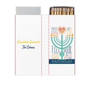 Light the menorah this holiday using the Love and Light Hanukkah Match! The stylish design comes in a variety of match styles alongside customized text to best suit your family's festivities. 