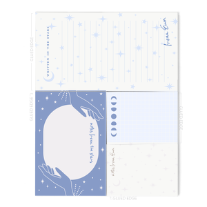 Make your mark with the Written in the Stars Notepad Set. These beautiful designed notepads are perfect for jotting down dreams, aspirations or even mundane chores. Makes an excellent gift to any star gazing dreamer in your life!