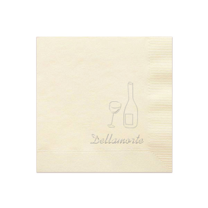 Leave a lasting impression on your guests with the Embossed Wine Bottle Napkin. The simple yet elegant design is embossed into the napkin style, size and color of your choice, making this an unforgettable hit at your next party! 