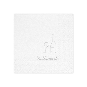 Leave a lasting impression on your guests with the Embossed Wine Bottle Napkin. The simple yet elegant design is embossed into the napkin style, size and color of your choice, making this an unforgettable hit at your next party! 