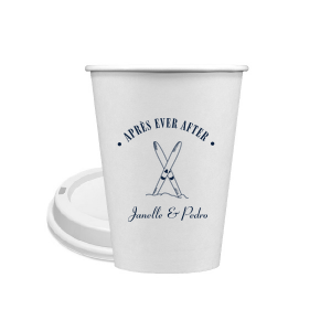 Enjoy a hot beverage after hitting the slopes served in the Après Ever After Paper Cup. The sporty design is perfect for when you need to warm yourself at home or on holiday. Customize the design to give it your own unique and personalized touch.
