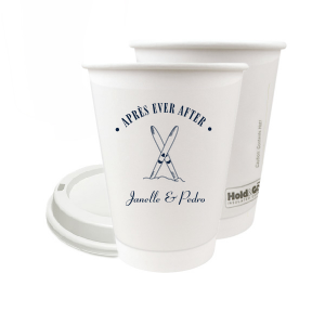 Enjoy a hot beverage after hitting the slopes served in the Après Ever After Paper Cup. The sporty design is perfect for when you need to warm yourself at home or on holiday. Customize the design to give it your own unique and personalized touch.