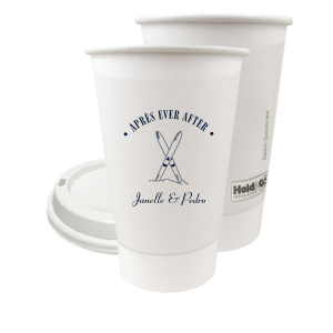 Enjoy a hot beverage after hitting the slopes served in the Après Ever After Paper Cup. The sporty design is perfect for when you need to warm yourself at home or on holiday. Customize the design to give it your own unique and personalized touch.