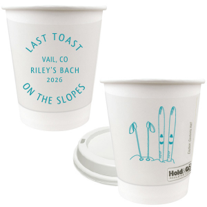 Warm yourself with the Last Toast on the Slopes Paper Cup. Perfect for winter bachelorette parties, travel themed events, and festive functions, the trendy design can be customized to your choice of color and text, exemplifying your unique taste.