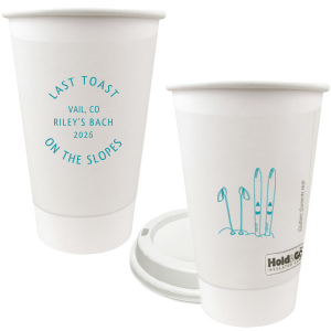 Warm yourself with the Last Toast on the Slopes Paper Cup. Perfect for winter bachelorette parties, travel themed events, and festive functions, the trendy design can be customized to your choice of color and text, exemplifying your unique taste.