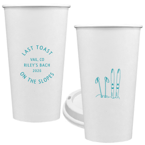 Warm yourself with the Last Toast on the Slopes Paper Cup. Perfect for winter bachelorette parties, travel themed events, and festive functions, the trendy design can be customized to your choice of color and text, exemplifying your unique taste.