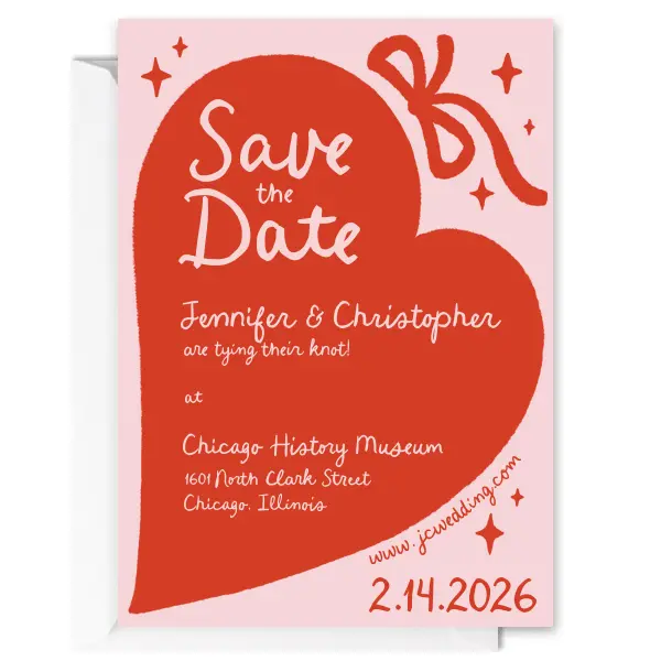 Save the date and share the love with the Hand-drawn Heart & Bow Invitation. The vibrant and trendy design is perfect for wedding invitations, valentine dates or nearly any other lovely occasion meant to be shared. Customize the color and text to best match the unique style your loved ones know you for.