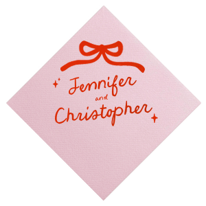 Spread the love for any occasion with the Hand-drawn Twinkle & Bow Napkin. This trendy and stylish design is customizable in a wide variety of colors and materials to create the perfect match for your intimate event. 