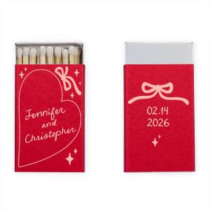 It's a match made in heaven with the Hand-drawn Heart & Bow Matches. Featuring a hand-drawn heart paired with customizable text, fully personalize the product with a variety of colors to best match your vision. 