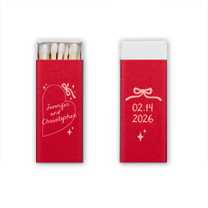 It's a match made in heaven with the Hand-drawn Heart & Bow Matches. Featuring a hand-drawn heart paired with customizable text, fully personalize the product with a variety of colors to best match your vision. 