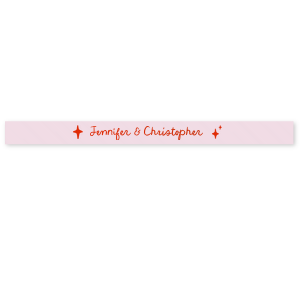 Need a perfect final touch? Put a ribbon on it! The Hand-drawn Twinkle & Names Ribbon is perfect for gifts, favors, and lovey-dovey details to make any occasion feel all the more special. Customize the text and color to best match your personal style.