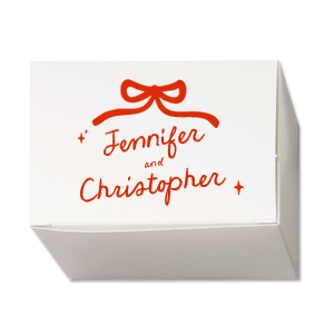 Put your heart into gift giving with the Hand-drawn Twinkle & Bow Box. Available in a variety of different box styles to best suit your needs, customize the lovely gift box with your choice of foil stamp colors and personalized text to showcase your wholehearted adoration. 