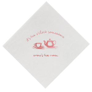 Where-ever you are, whatever the occasion, it's always a good time for a cuppa! Set your table with the It's Tea O'Clock Somewhere Napkin. The quaint napkin is perfect for home entertainment, birthdays, retirement and other special events as well as being suitable for businesses and cafes. Printed on your choice of style and color for napkin or text, your custom design will steep in the adoration of your tea time guests.