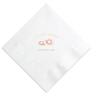 Where-ever you are, whatever the occasion, it's always a good time for a cuppa! Set your table with the It's Tea O'Clock Somewhere Napkin. The quaint napkin is perfect for home entertainment, birthdays, retirement and other special events as well as being suitable for businesses and cafes. Printed on your choice of style and color for napkin or text, your custom design will steep in the adoration of your tea time guests.