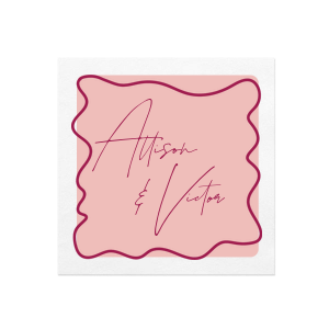 At the cross section of stylish and function is the Scribble Ribbon Napkin! The sleek and colorful napkin evokes a chic vintage style that can be customized with your choice of text to best express yourself.