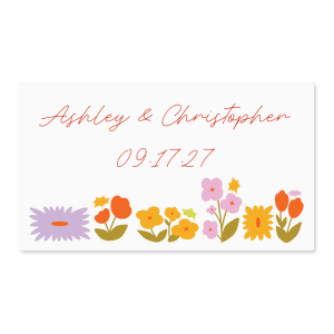 Brighten up with the Flower Garden Label. Featuring an assortment of colorful flowers below personalized text, the high quality label is customizable to convey your personal message.