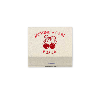 Cherish the match of a life time with the Cherry Bow Names Matchbook. The stylish design makes a perfect gift, memento or souvenir to show your deepest adoration. The cute matchbook features customizable text to best express yourself and personalize your message.