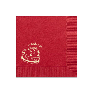 The Cherry Cake Napkin makes for a sweet addition to your next party event! This napkin takes the cake when it comes to style and function, available in a wide variety of styles and colors to best match your personal tastes.