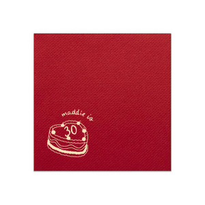 The Cherry Cake Napkin makes for a sweet addition to your next party event! This napkin takes the cake when it comes to style and function, available in a wide variety of styles and colors to best match your personal tastes.